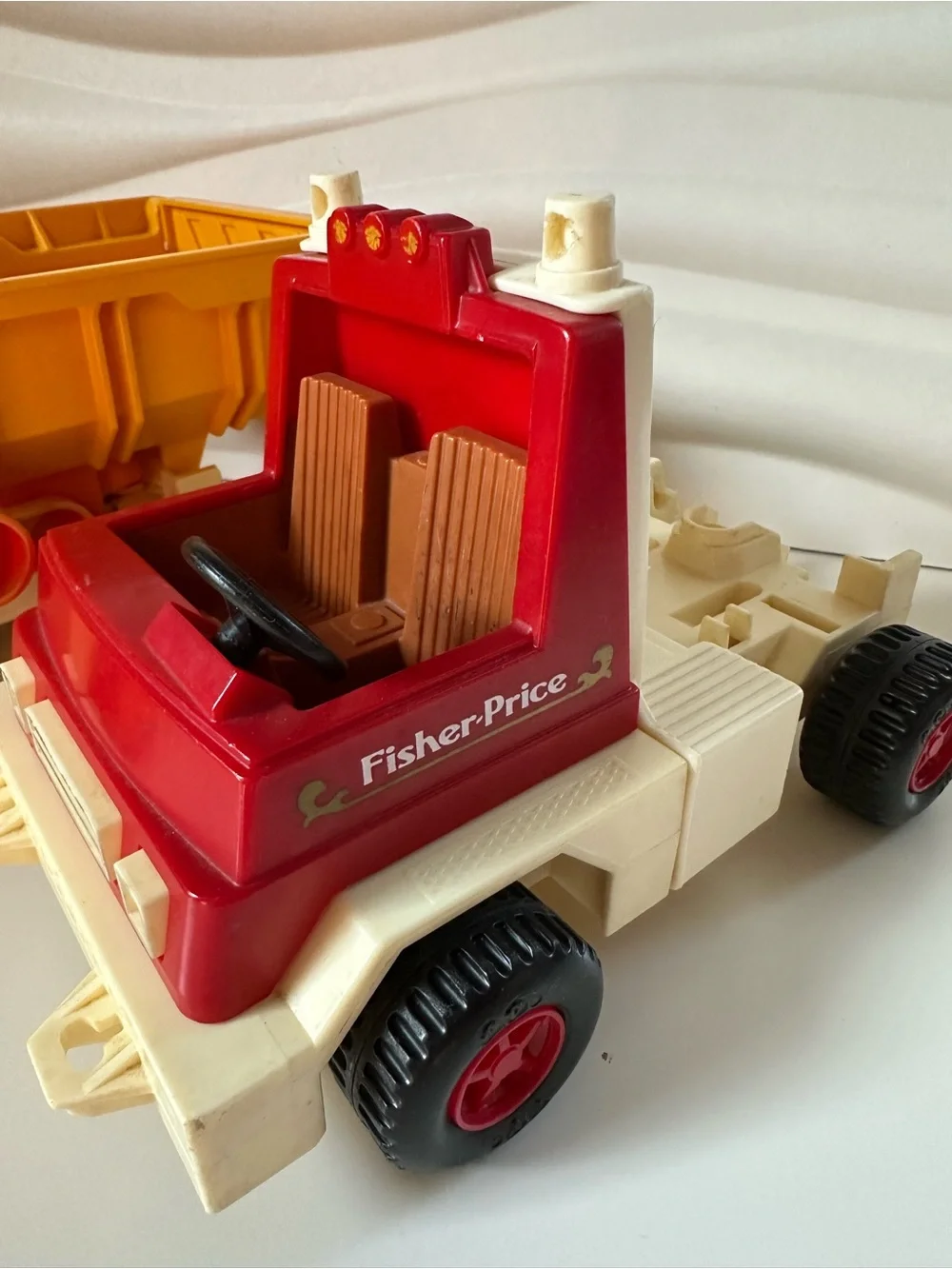 Vintage Fisher-Price Husky Helpers Rodeo Rig Dump Truck #330 #328 lot 3 1979